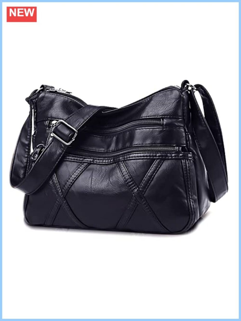 Gladdon Crossbody Bag Washed PU Leather Women Shoulder Purse Vegan Travel